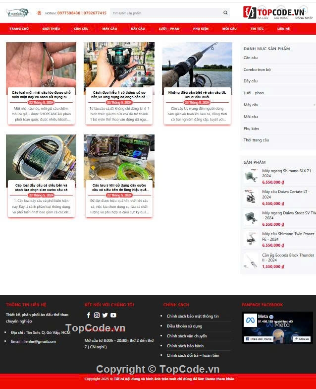 web bán dụng cụ câu cá,web cần câu cá,phụ kiện câu cá,đồ chơi câu cá,câu cá,Sharecode website chuyên bán phụ kiện đồ chơi câu
